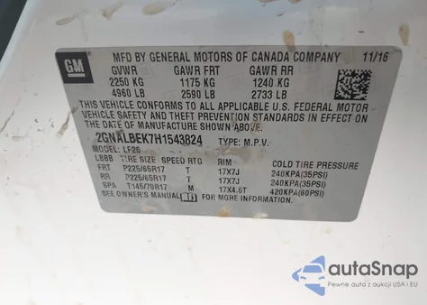 2017 Chevrolet Equinox Ls z USA, uszkodzony, nr VIN 2GNALBEK7H1543824